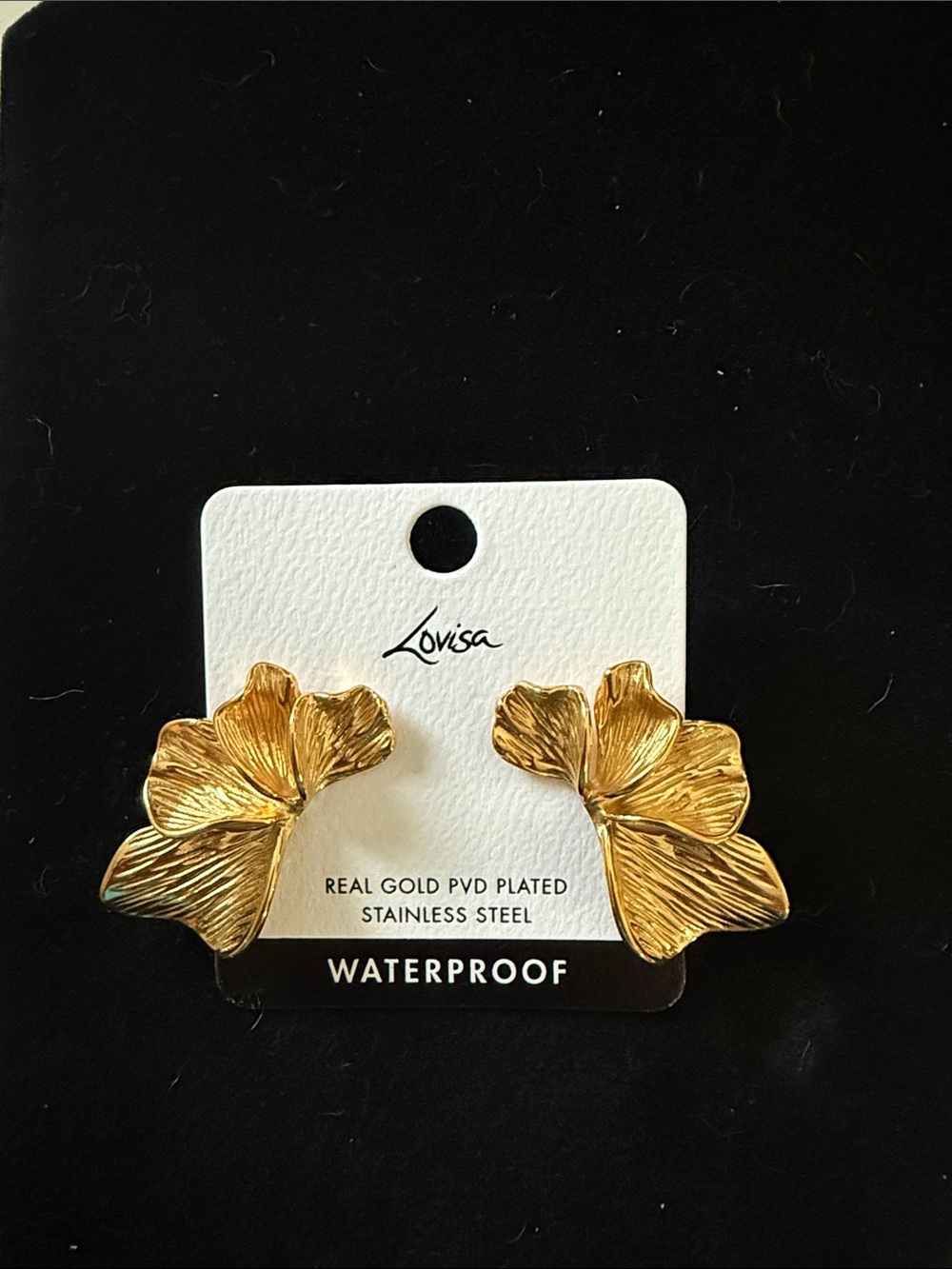 Lovisa Gold Floral Petal Statement Stud Earrings
